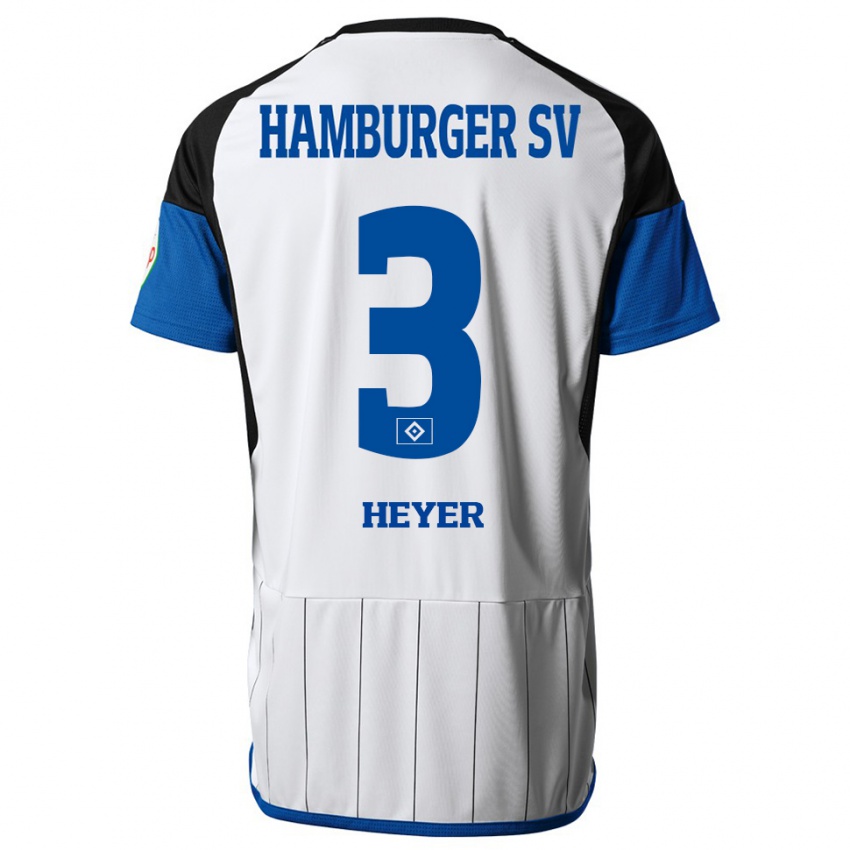 Gyermek Moritz Heyer #3 Fehér Hazai Jersey 2023/24 Mez Póló Ing