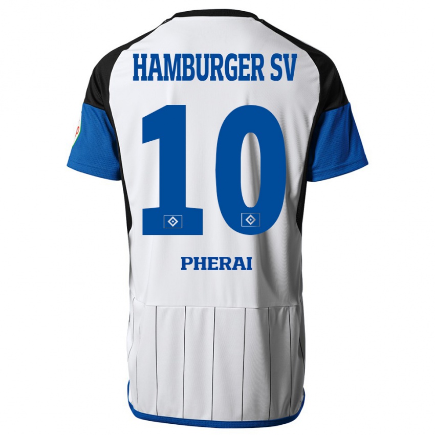 Gyermek Immanuel Pherai #10 Fehér Hazai Jersey 2023/24 Mez Póló Ing