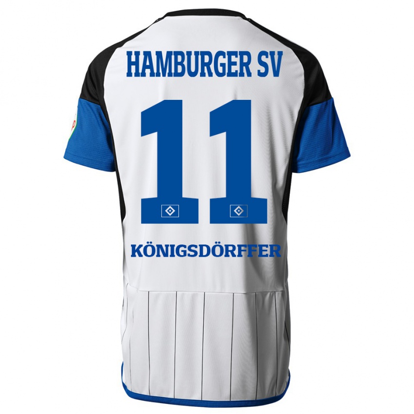 Gyermek Ransford Königsdörffer #11 Fehér Hazai Jersey 2023/24 Mez Póló Ing