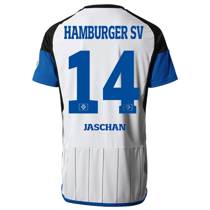 Gyermek Endrik Jaschan #14 Fehér Hazai Jersey 2023/24 Mez Póló Ing