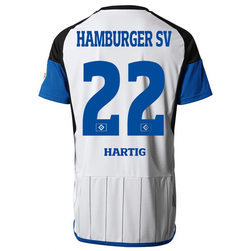 Gyermek Jonas-Finn Hartig #22 Fehér Hazai Jersey 2023/24 Mez Póló Ing