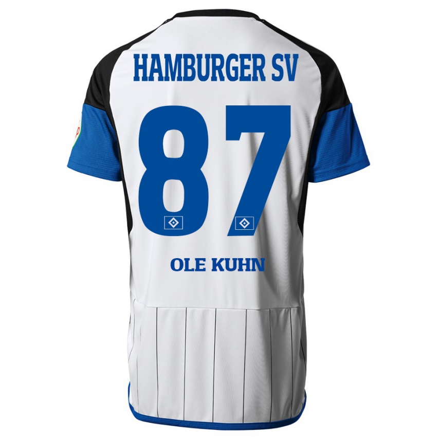 Gyermek Niklas Ole Kühn #87 Fehér Hazai Jersey 2023/24 Mez Póló Ing