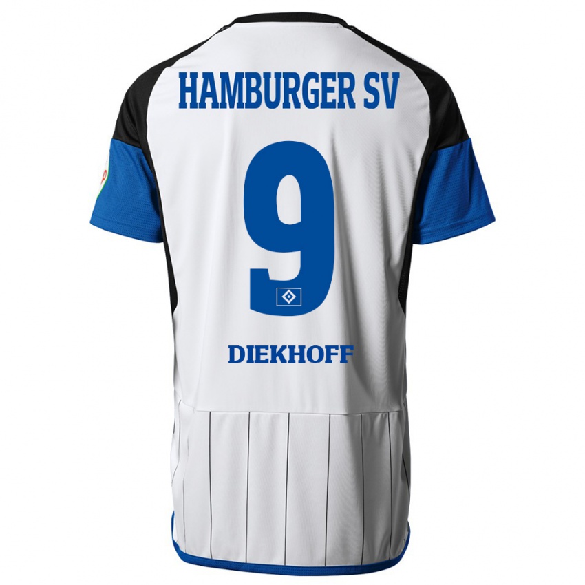 Gyermek Henrike Diekhoff #9 Fehér Hazai Jersey 2023/24 Mez Póló Ing