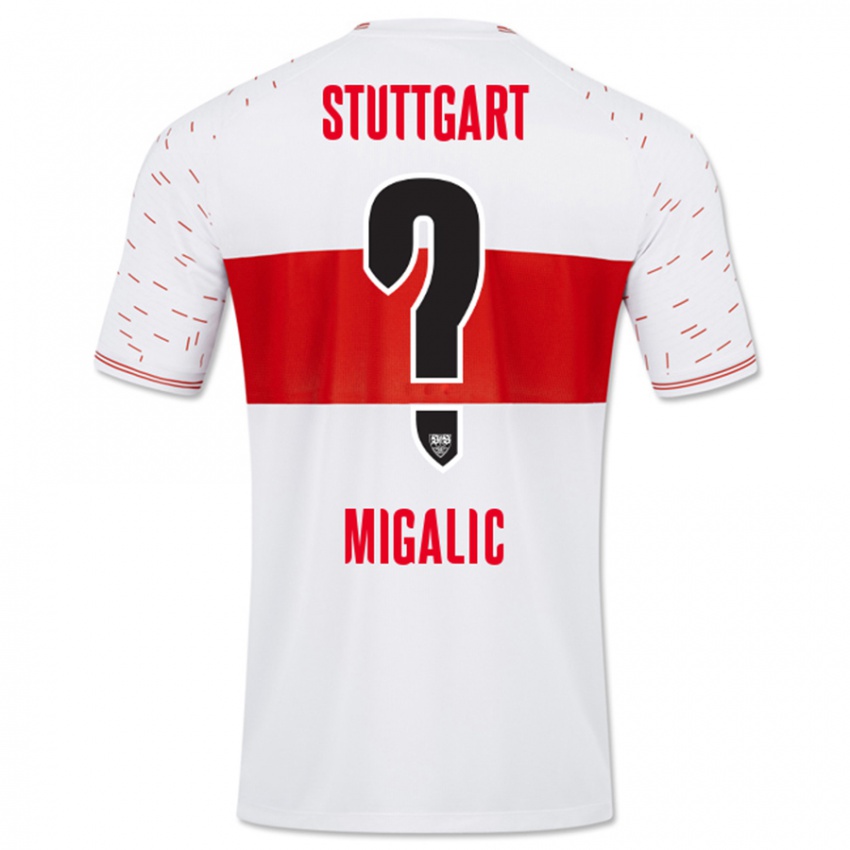 Gyermek Dorian Migalic #0 Fehér Hazai Jersey 2023/24 Mez Póló Ing