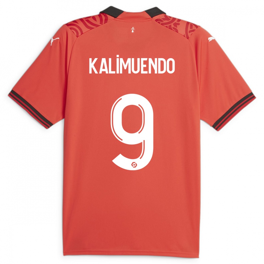Gyermek Arnaud Kalimuendo #9 Piros Hazai Jersey 2023/24 Mez Póló Ing