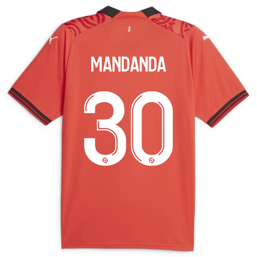 Gyermek Steve Mandanda #30 Piros Hazai Jersey 2023/24 Mez Póló Ing