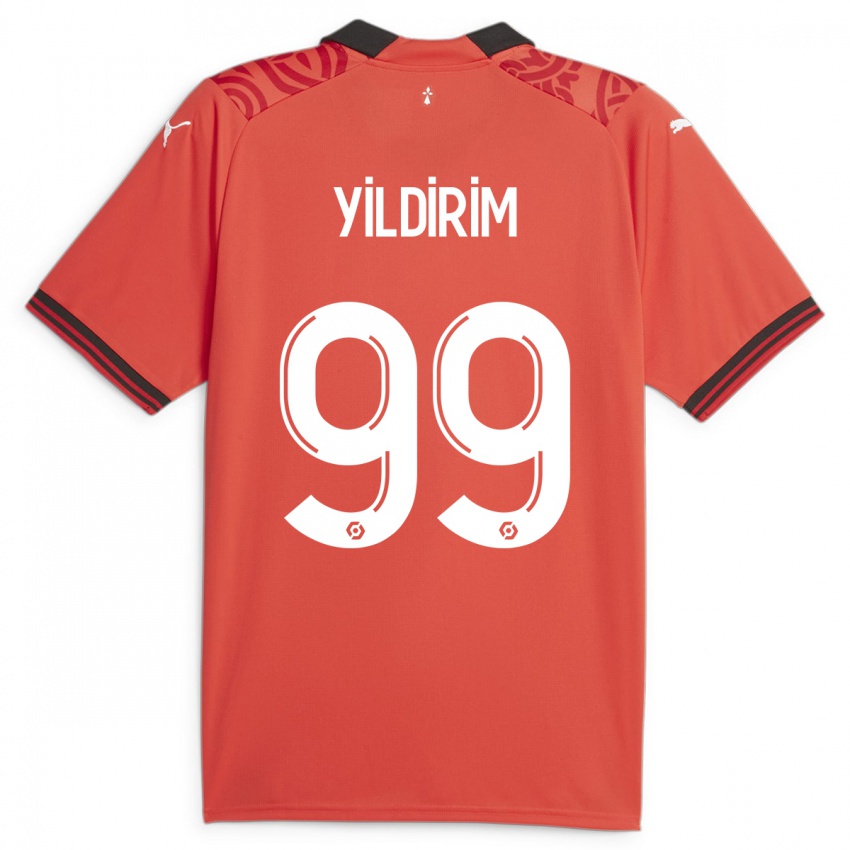 Gyermek Bertuğ Yıldırım #99 Piros Hazai Jersey 2023/24 Mez Póló Ing