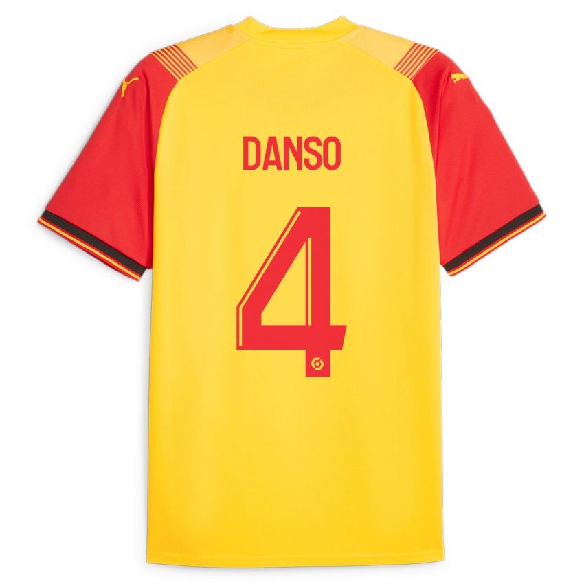 Gyermek Kevin Danso #4 Sárga Hazai Jersey 2023/24 Mez Póló Ing