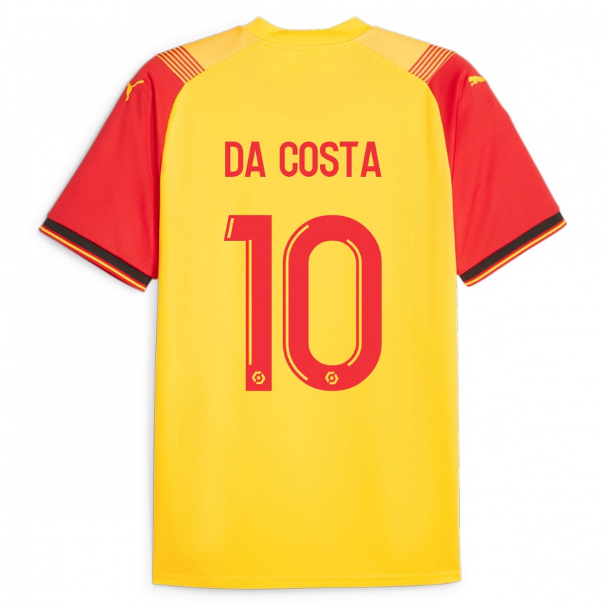 Gyermek David Pereira Da Costa #10 Sárga Hazai Jersey 2023/24 Mez Póló Ing