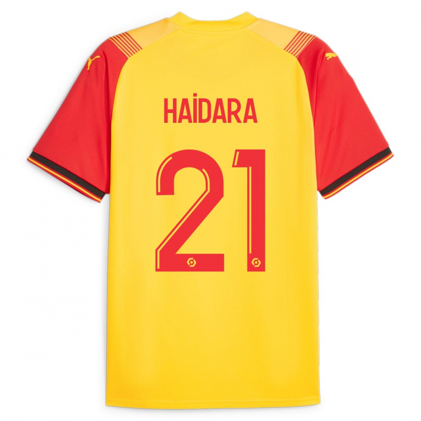 Gyermek Massadio Haidara #21 Sárga Hazai Jersey 2023/24 Mez Póló Ing