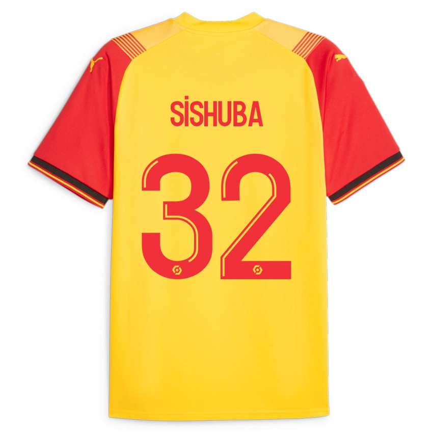 Gyermek Ayanda Sishuba #32 Sárga Hazai Jersey 2023/24 Mez Póló Ing