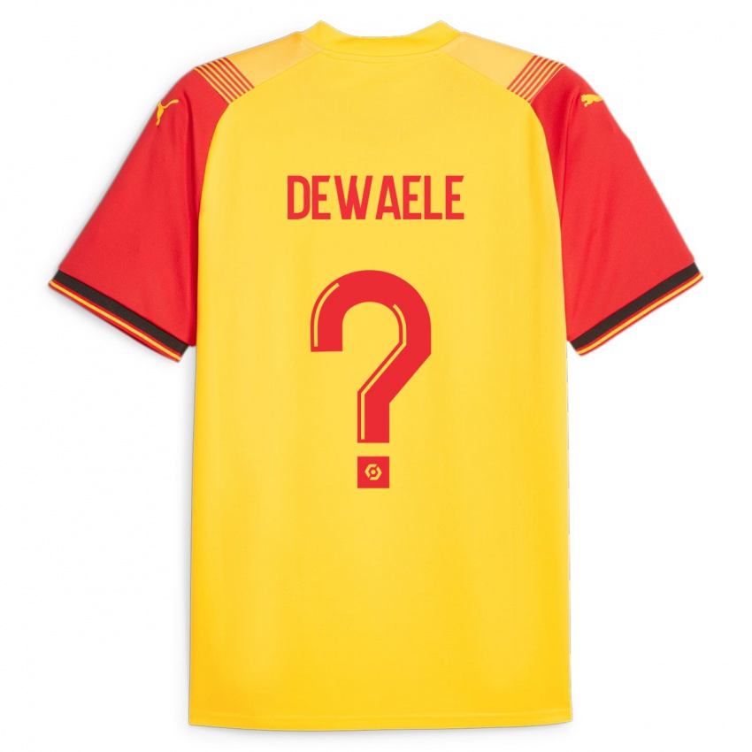 Gyermek Florian Dewaele #0 Sárga Hazai Jersey 2023/24 Mez Póló Ing