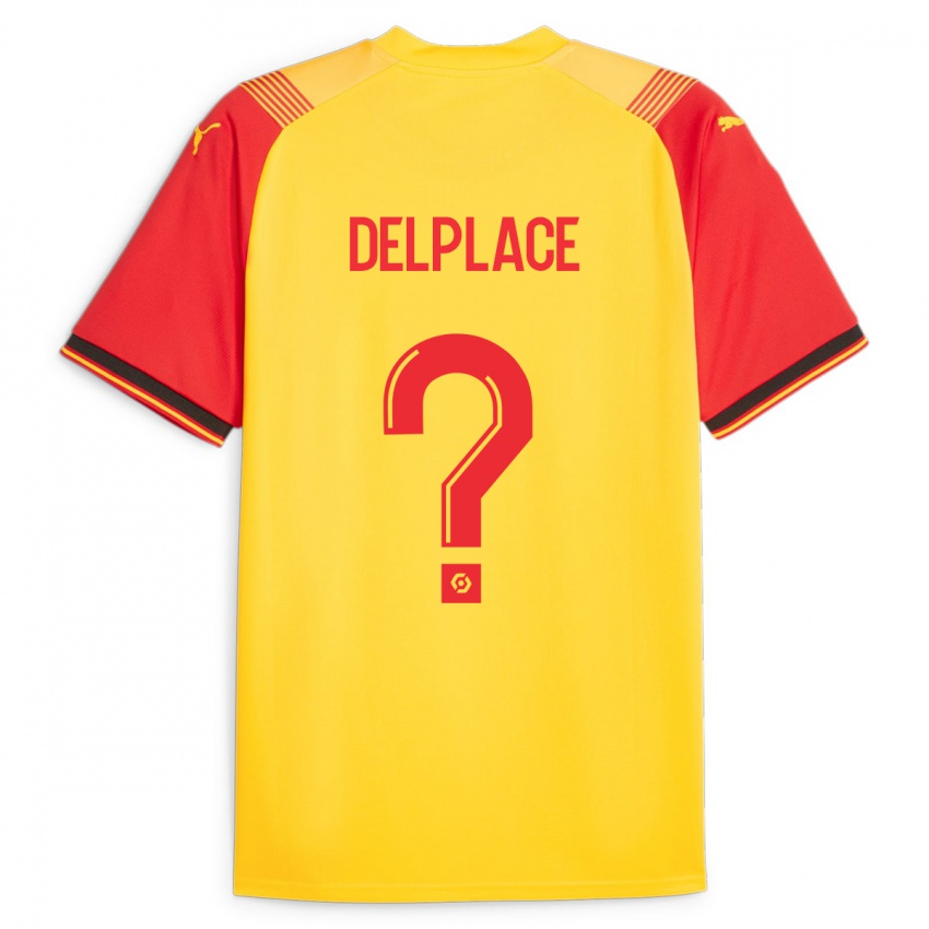 Gyermek Adam Delplace #0 Sárga Hazai Jersey 2023/24 Mez Póló Ing