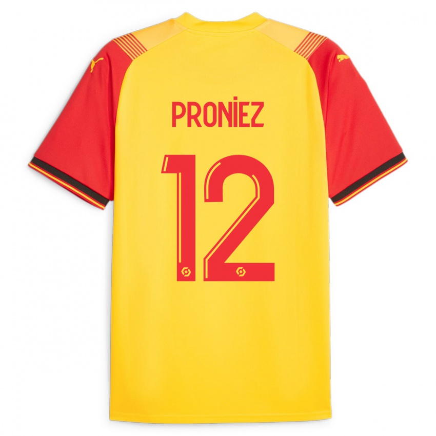 Gyermek Fany Proniez #12 Sárga Hazai Jersey 2023/24 Mez Póló Ing