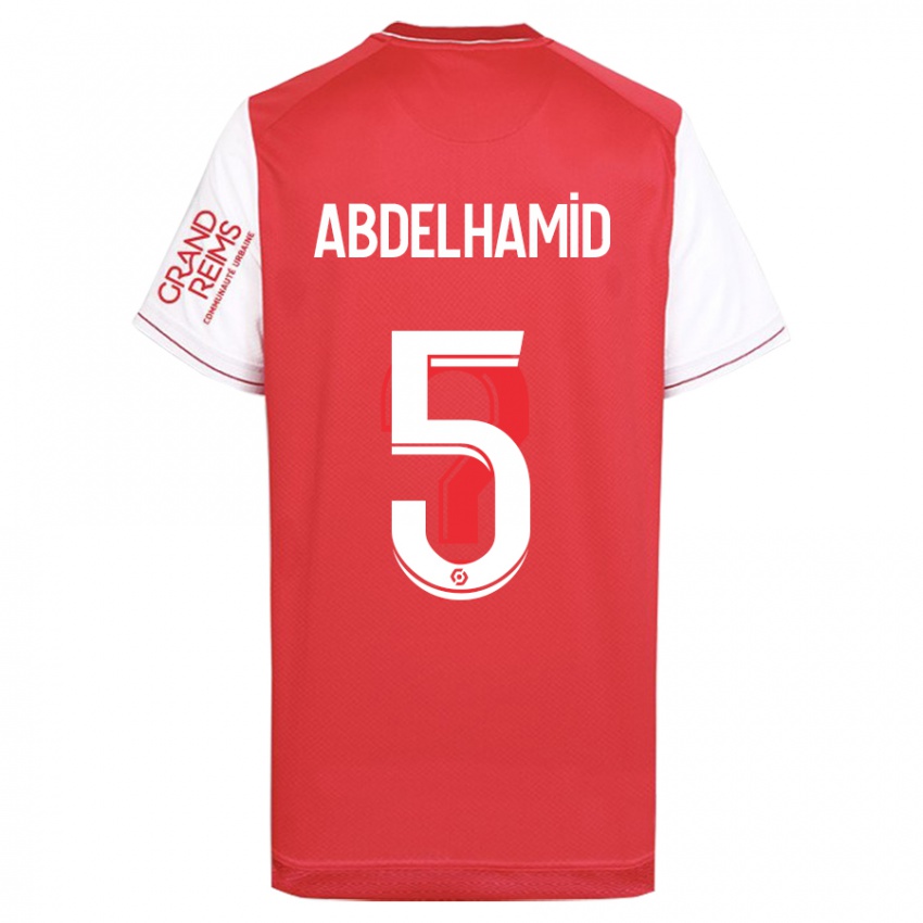 Gyermek Yunis Abdelhamid #5 Piros Hazai Jersey 2023/24 Mez Póló Ing