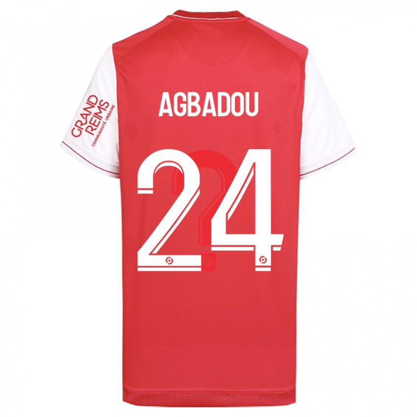 Gyermek Emmanuel Agbadou #24 Piros Hazai Jersey 2023/24 Mez Póló Ing