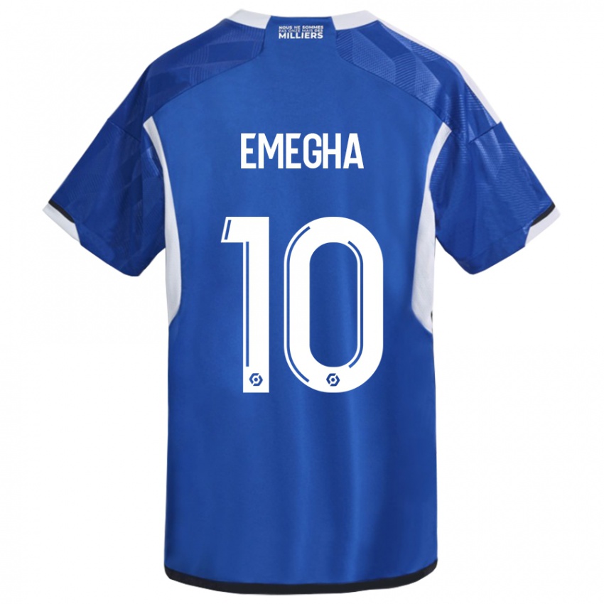 Gyermek Emanuel Emegha #10 Kék Hazai Jersey 2023/24 Mez Póló Ing