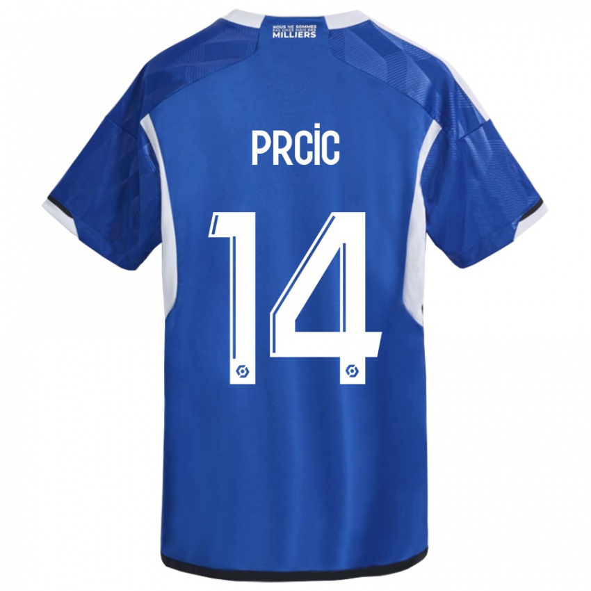 Gyermek Sanjin Prcic #14 Kék Hazai Jersey 2023/24 Mez Póló Ing