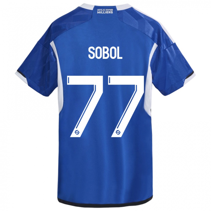 Gyermek Eduard Sobol #77 Kék Hazai Jersey 2023/24 Mez Póló Ing