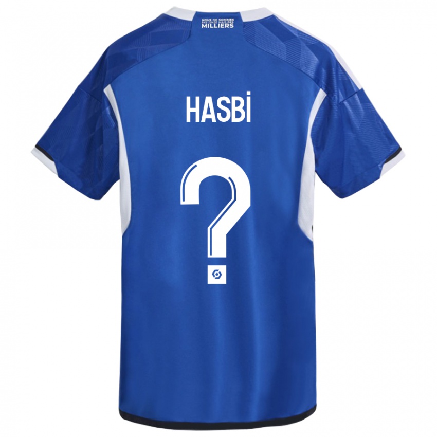 Gyermek Walid Hasbi #0 Kék Hazai Jersey 2023/24 Mez Póló Ing