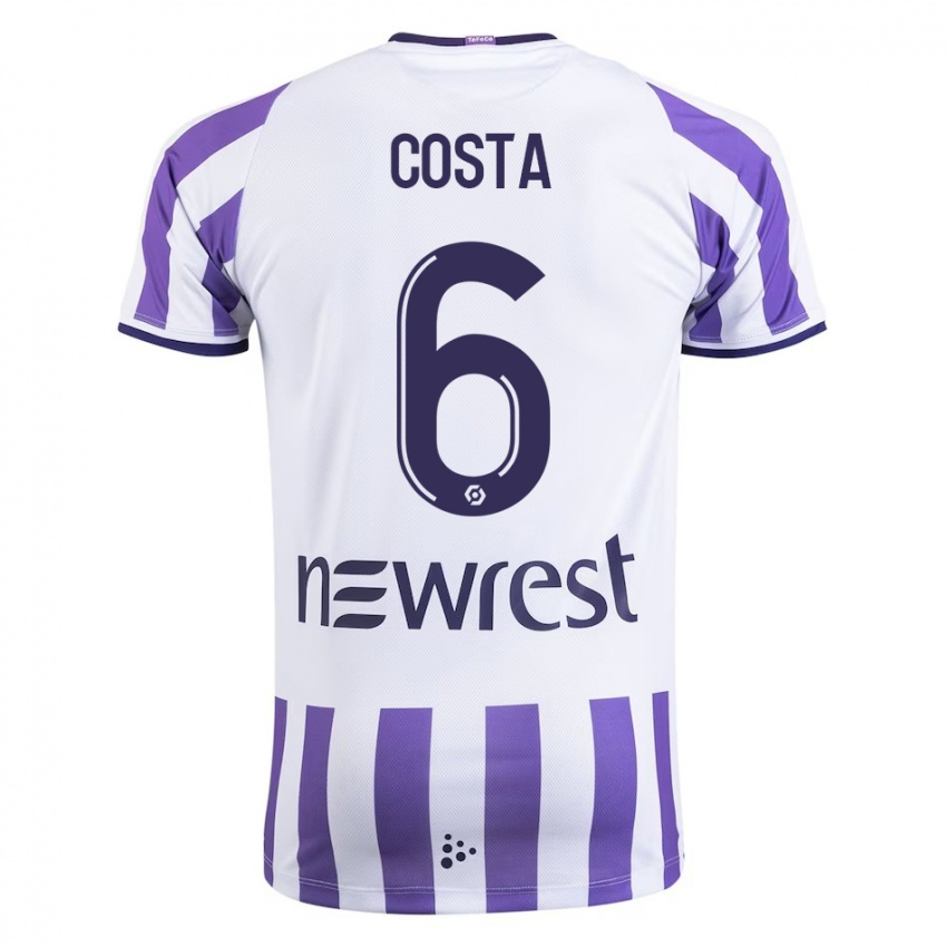 Gyermek Logan Costa #6 Fehér Hazai Jersey 2023/24 Mez Póló Ing