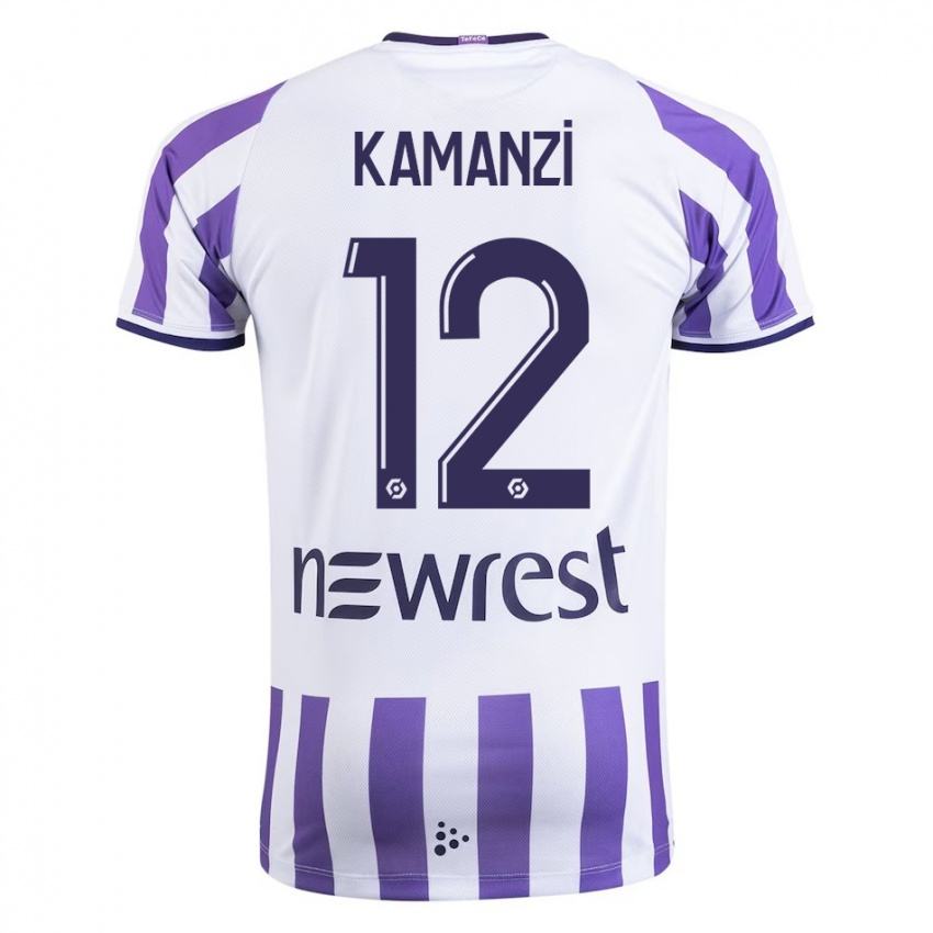 Gyermek Warren Kamanzi #12 Fehér Hazai Jersey 2023/24 Mez Póló Ing