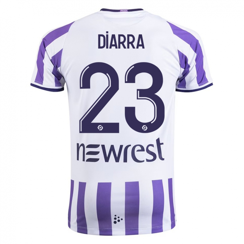 Gyermek Moussa Diarra #23 Fehér Hazai Jersey 2023/24 Mez Póló Ing