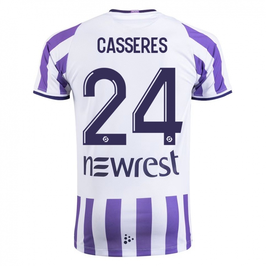 Gyermek Cristian Cásseres Jr. #24 Fehér Hazai Jersey 2023/24 Mez Póló Ing