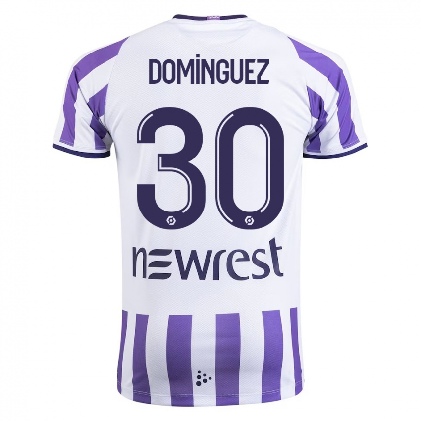 Gyermek Álex Domínguez #30 Fehér Hazai Jersey 2023/24 Mez Póló Ing