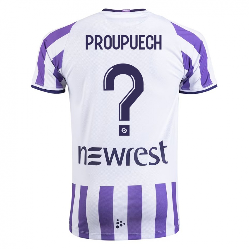 Gyermek Lucas Proupuech #0 Fehér Hazai Jersey 2023/24 Mez Póló Ing