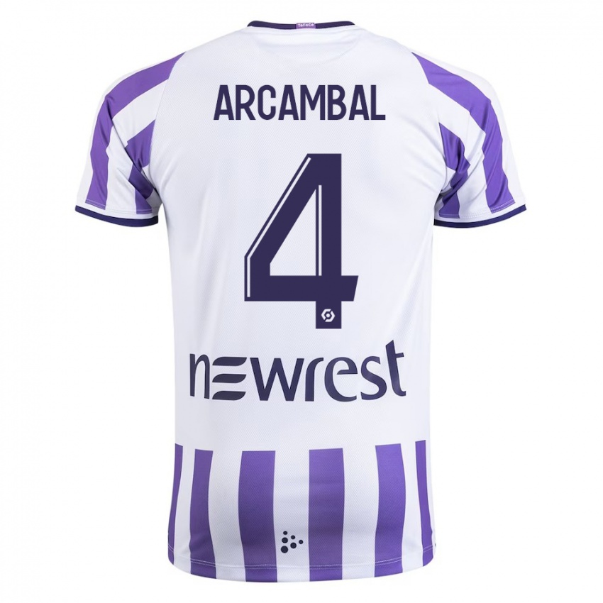 Gyermek Anais Arcambal #4 Fehér Hazai Jersey 2023/24 Mez Póló Ing