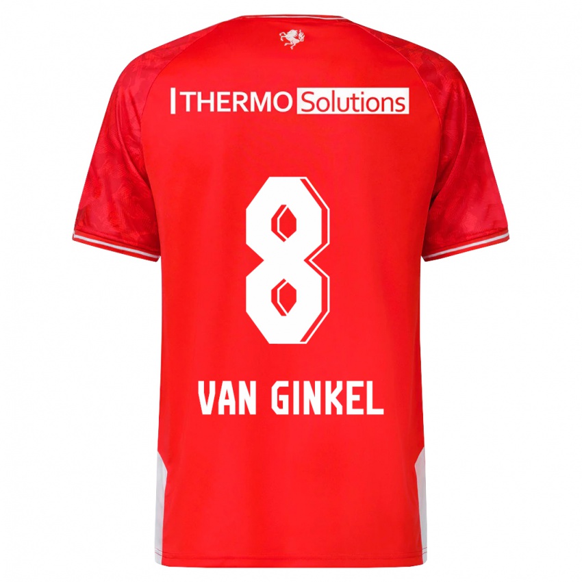 Gyermek Danique Van Ginkel #8 Piros Hazai Jersey 2023/24 Mez Póló Ing