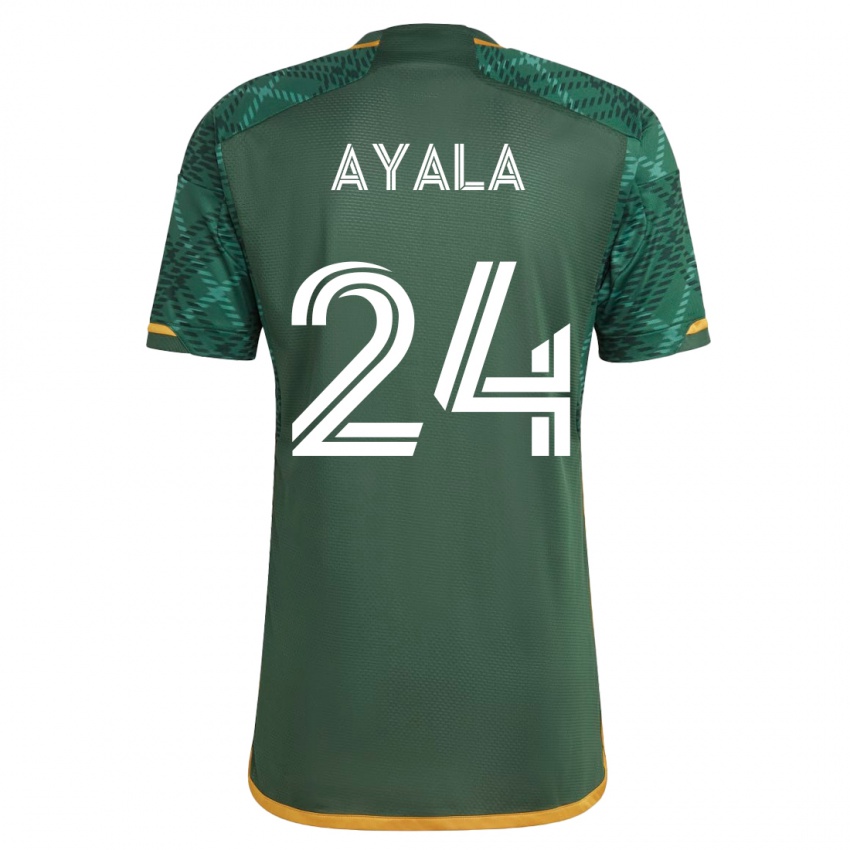 Gyermek David Ayala #24 Zöld Hazai Jersey 2023/24 Mez Póló Ing