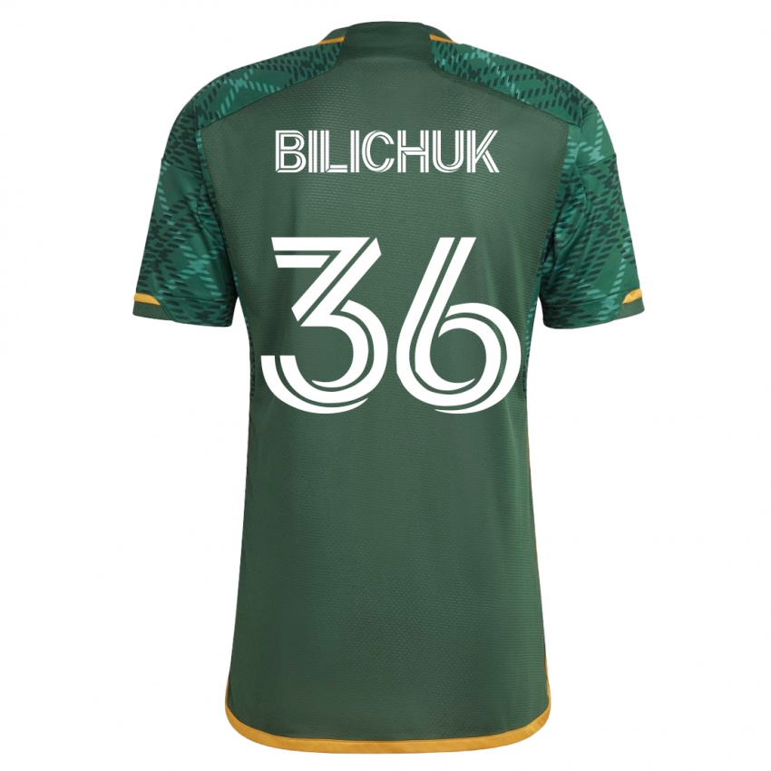 Gyermek Ryan Bilichuk #36 Zöld Hazai Jersey 2023/24 Mez Póló Ing