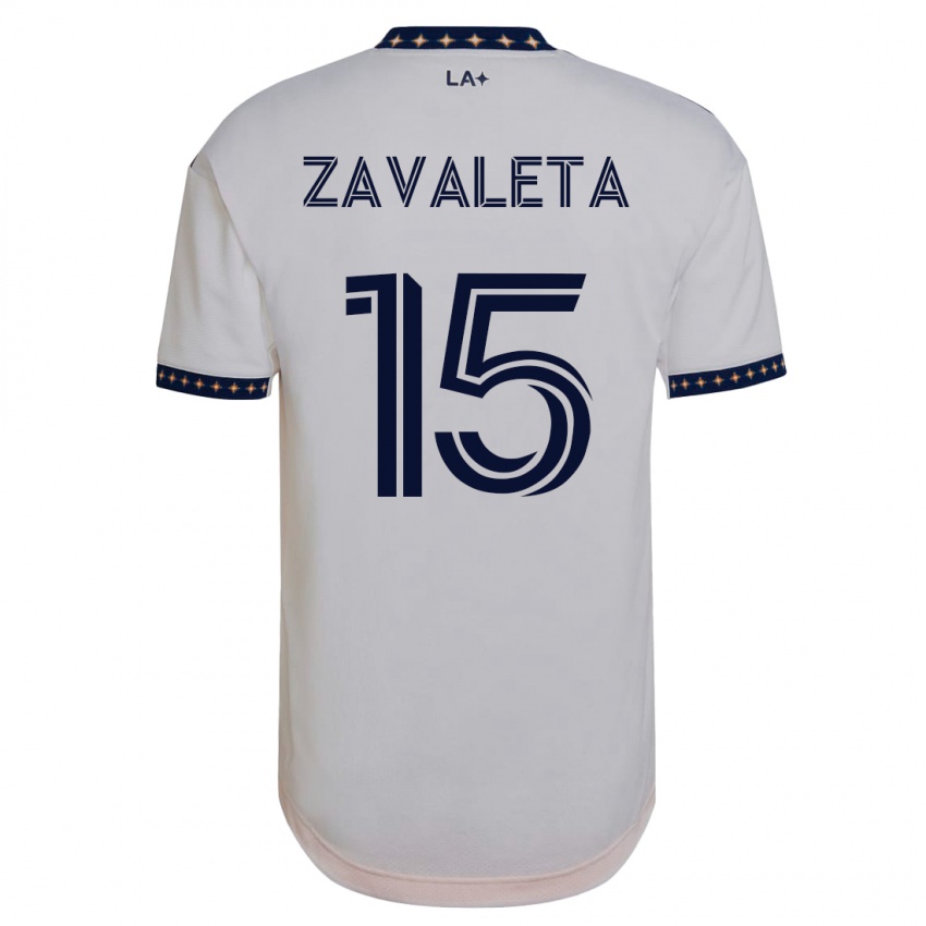 Gyermek Eriq Zavaleta #15 Fehér Hazai Jersey 2023/24 Mez Póló Ing