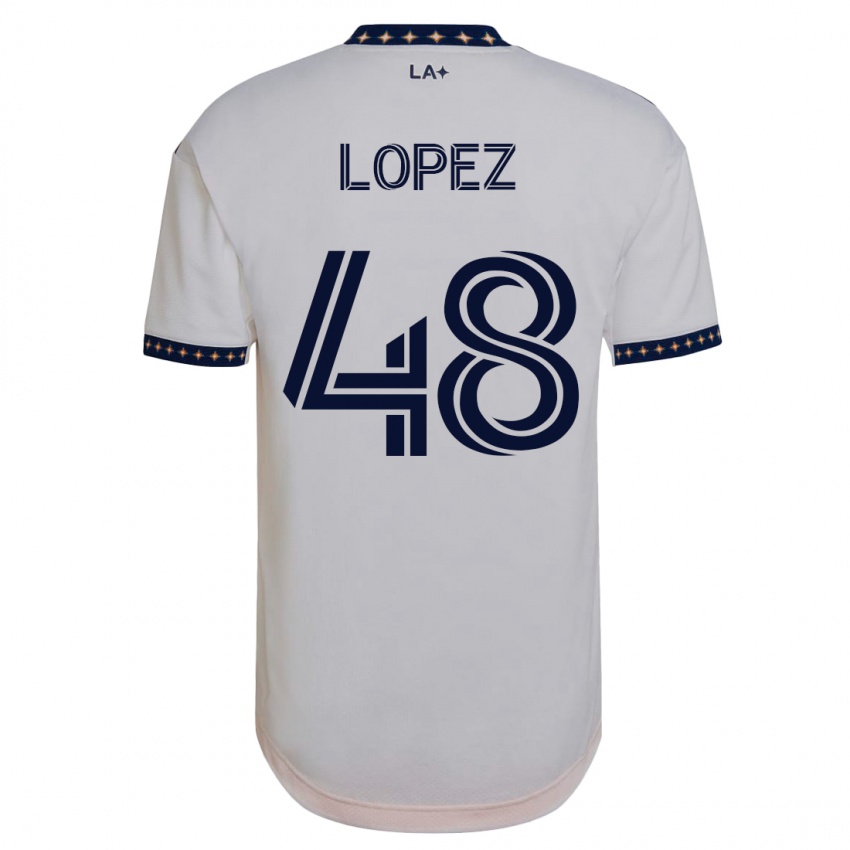 Gyermek Diego López #48 Fehér Hazai Jersey 2023/24 Mez Póló Ing