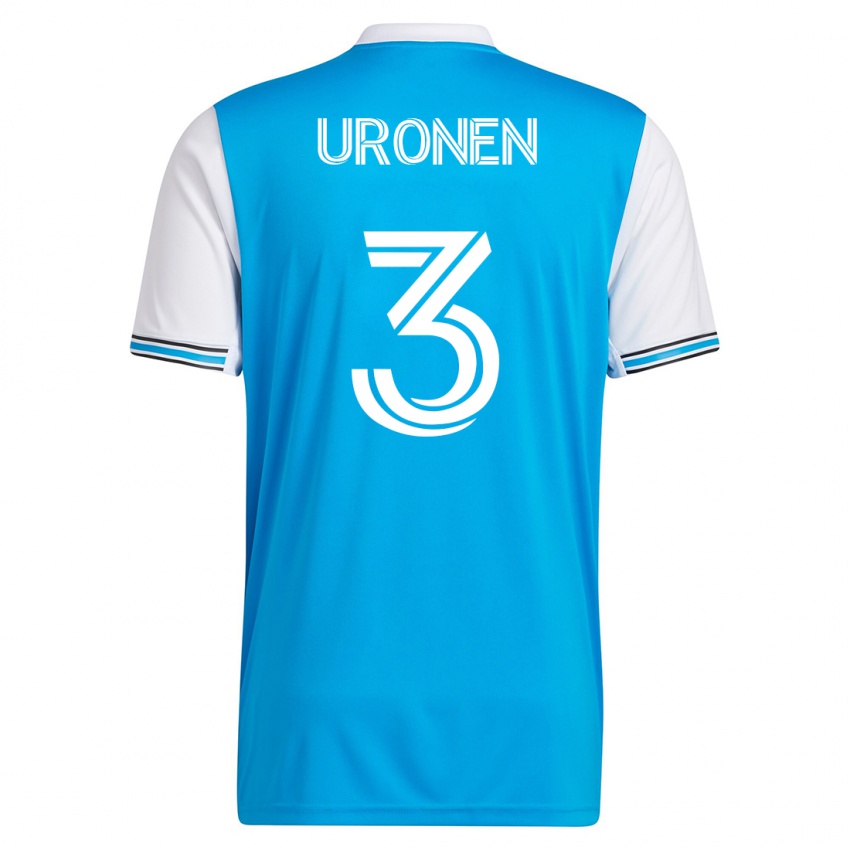 Gyermek Jere Uronen #3 Kék Hazai Jersey 2023/24 Mez Póló Ing