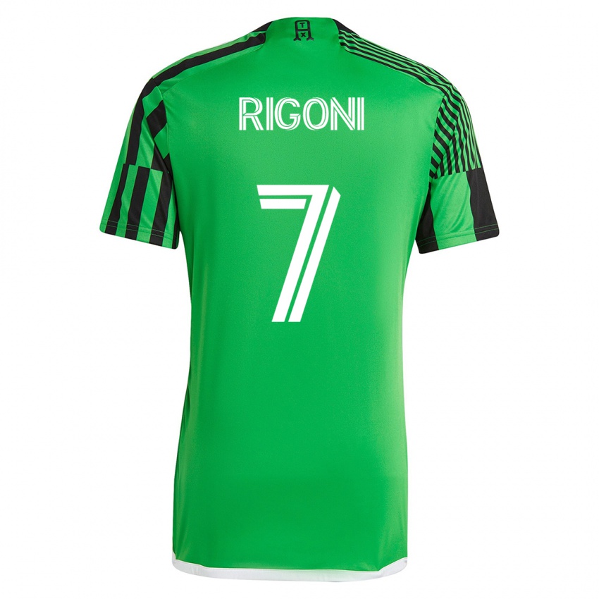 Gyermek Emiliano Rigoni #7 Zöld Fekete Hazai Jersey 2023/24 Mez Póló Ing