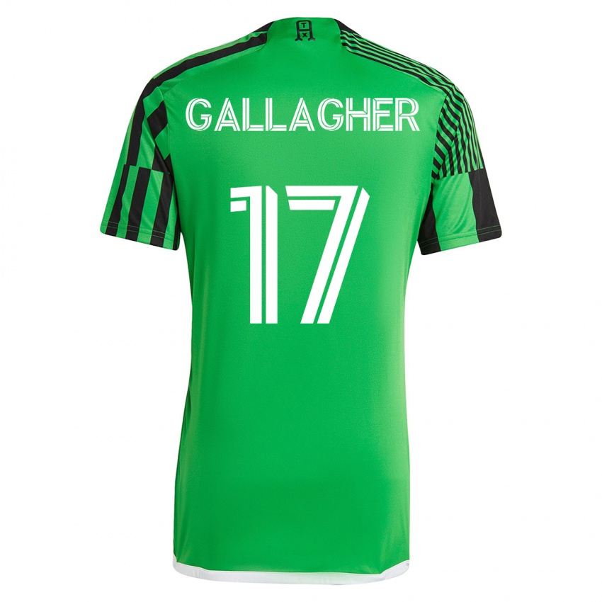 Gyermek Jon Gallagher #17 Zöld Fekete Hazai Jersey 2023/24 Mez Póló Ing