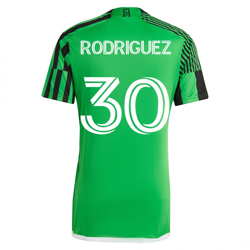 Gyermek Memo Rodríguez #30 Zöld Fekete Hazai Jersey 2023/24 Mez Póló Ing