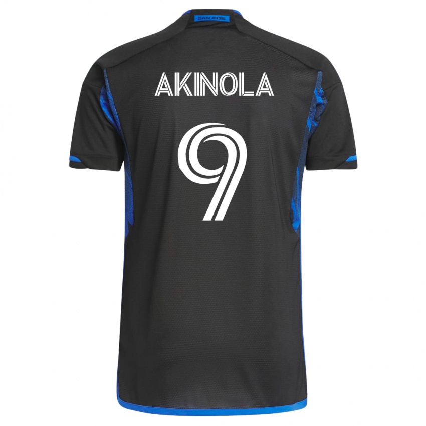 Gyermek Ayo Akinola #9 Kék Fekete Hazai Jersey 2023/24 Mez Póló Ing