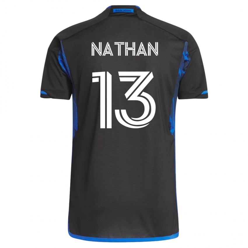 Gyermek Nathan #13 Kék Fekete Hazai Jersey 2023/24 Mez Póló Ing