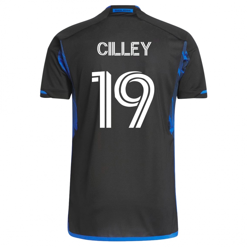 Gyermek Cam Cilley #19 Kék Fekete Hazai Jersey 2023/24 Mez Póló Ing