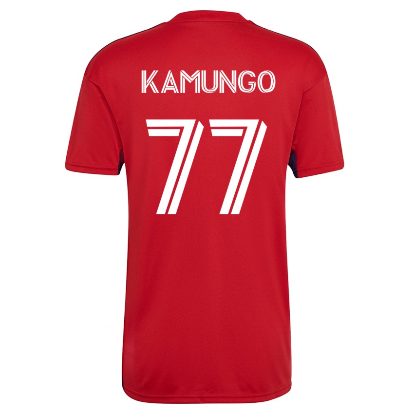 Gyermek Bernard Kamungo #77 Piros Hazai Jersey 2023/24 Mez Póló Ing