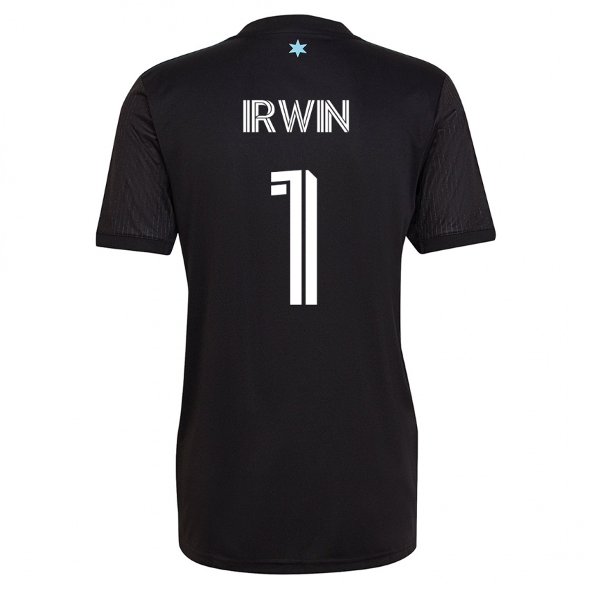 Gyermek Clint Irwin #1 Fekete Hazai Jersey 2023/24 Mez Póló Ing