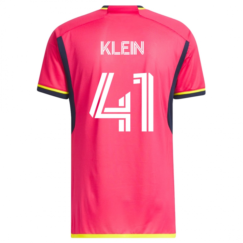 Gyermek Johnny Klein #41 Rózsaszín Hazai Jersey 2023/24 Mez Póló Ing