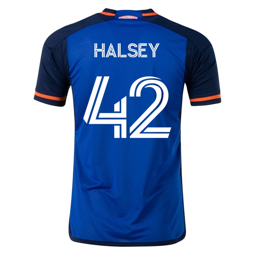 Gyermek Bret Halsey #42 Kék Hazai Jersey 2023/24 Mez Póló Ing