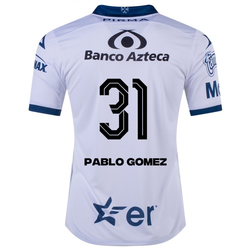 Gyermek Juan Pablo Gómez #31 Fehér Hazai Jersey 2023/24 Mez Póló Ing