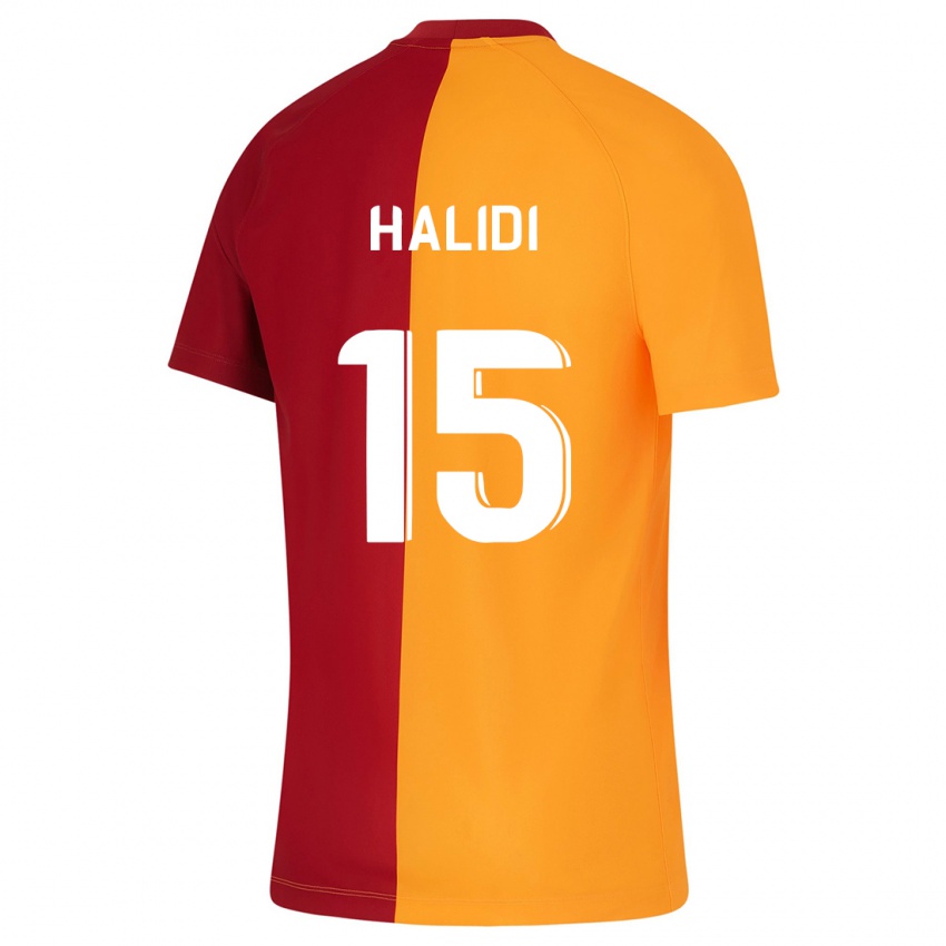 Gyermek Isa Halidi #15 Narancs Hazai Jersey 2023/24 Mez Póló Ing