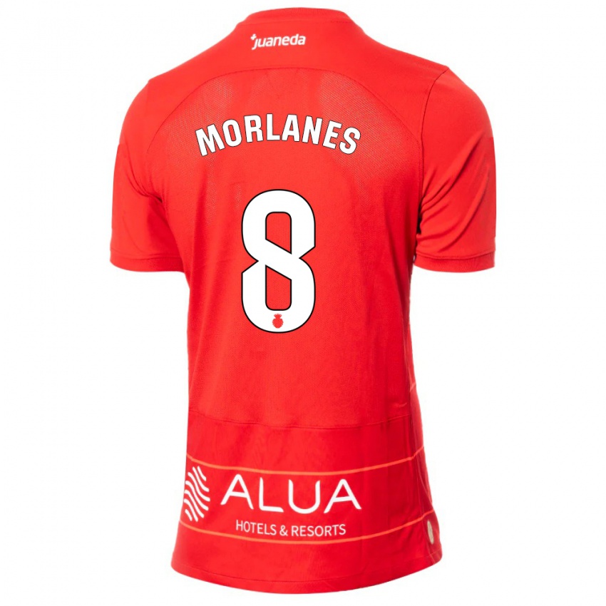 Gyermek Manu Morlanes #8 Piros Hazai Jersey 2023/24 Mez Póló Ing